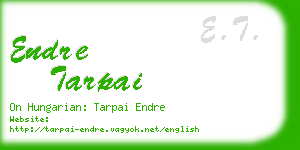 endre tarpai business card